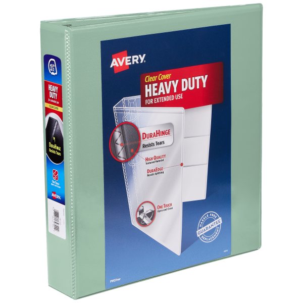 Heavy-Duty View 1-1/2" Binder, Sage Green Binder
